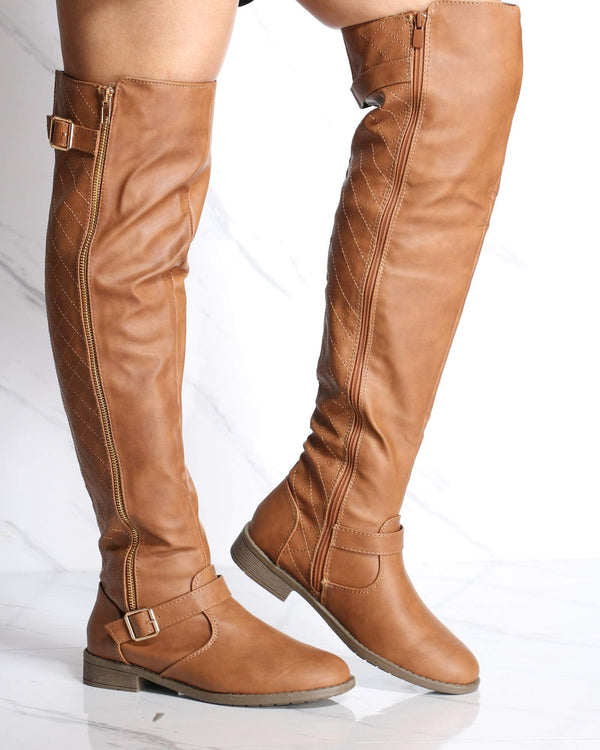 tan knee boots women's