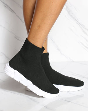 bootie sneakers black