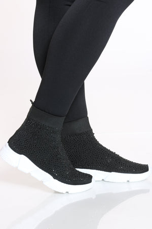 rhinestone sock sneakers