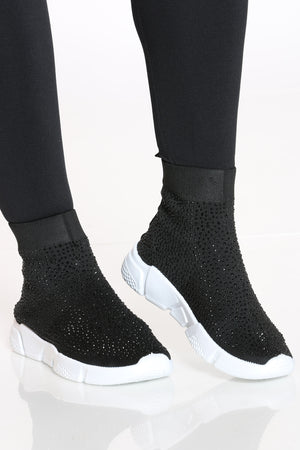 rhinestone sock sneaker