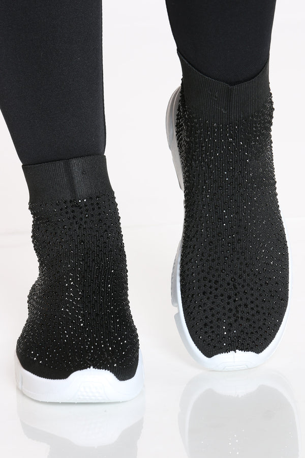 bedazzled sock sneakers