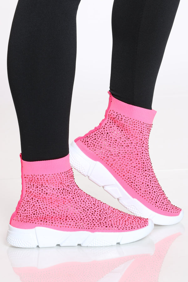 rhinestone sock sneakers
