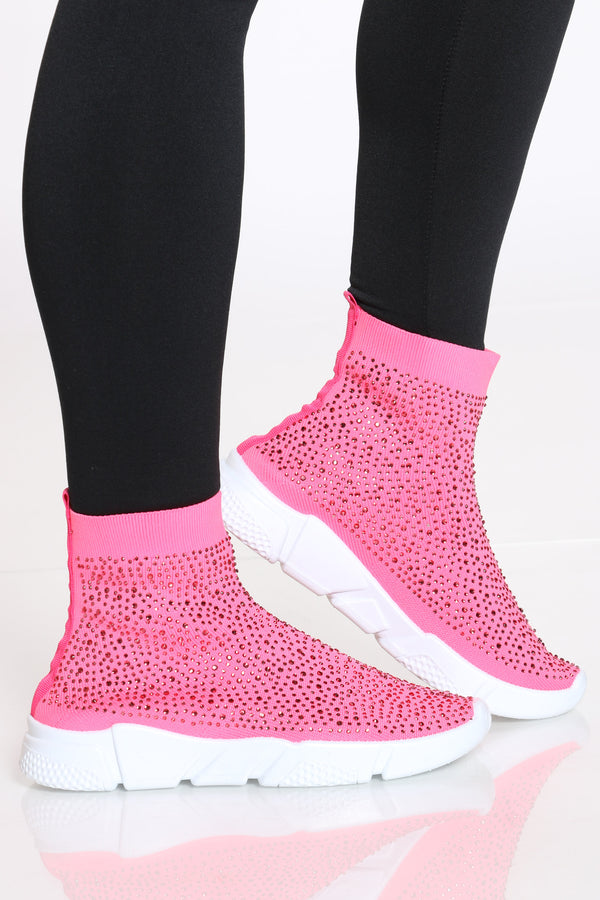 rhinestone sock sneaker