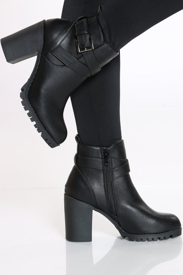 women's chunky heel booties