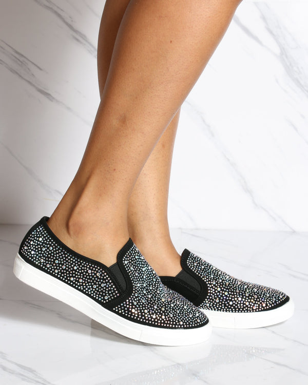 bedazzled slip on sneakers