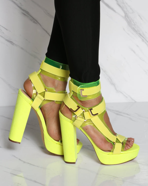 glamorous platform chunky heel