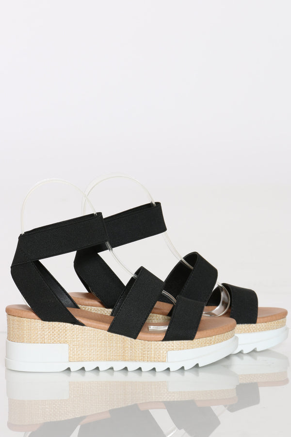 3 strap elastic sandal