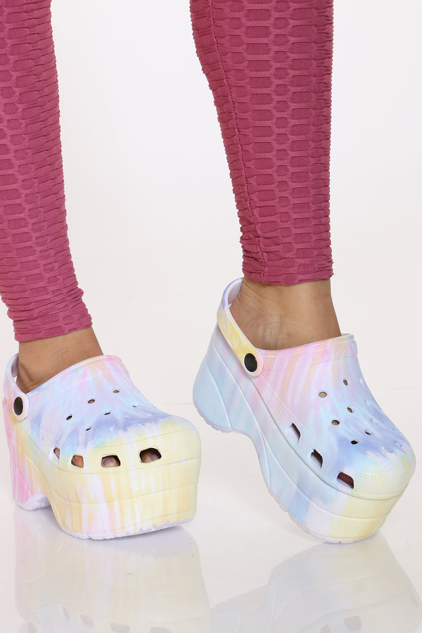 cape robbin platform clogs tie dye