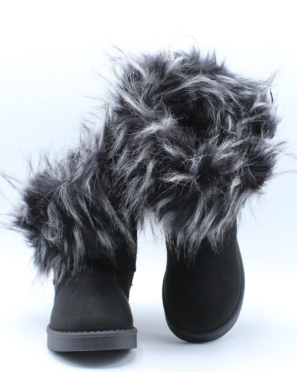 black fur boots for girls