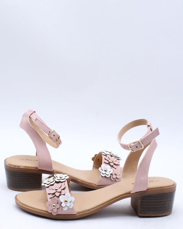 blush low block heel