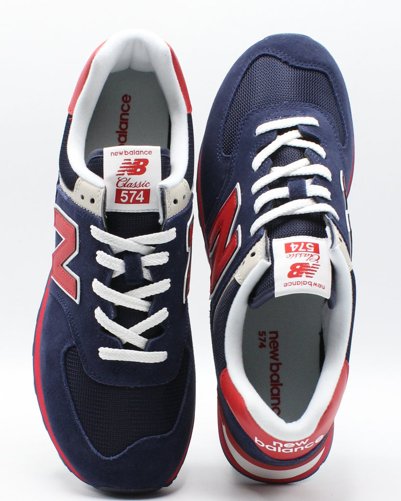 new balance 574 core plus navy red