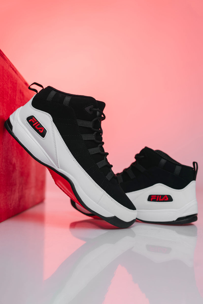 FILA Men's Seven Five Sneaker - Black White Red | VIM – VIM Stores
