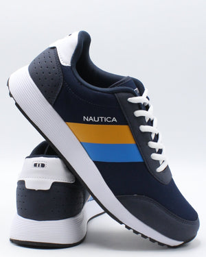 navy and white sneakers