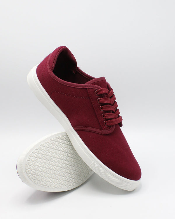 burgundy canvas sneakers