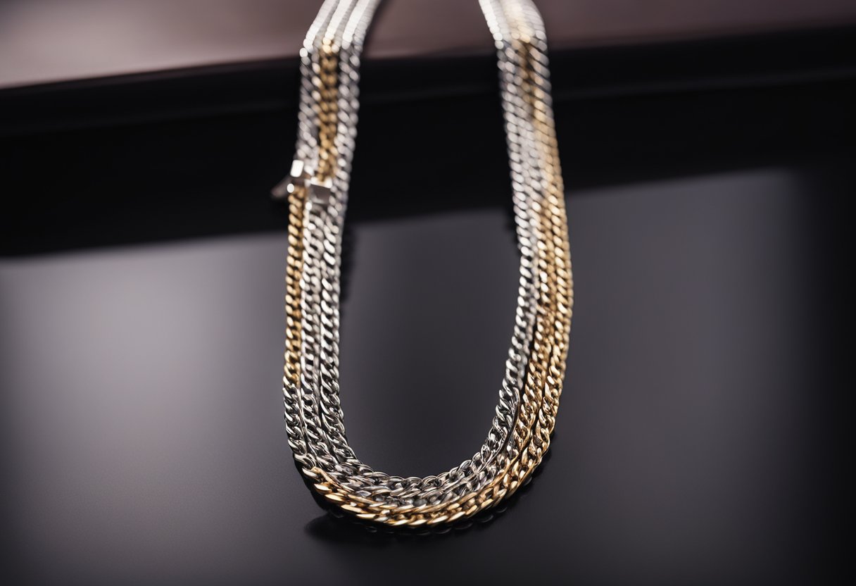 stainless steel chain with layers that form a necklace