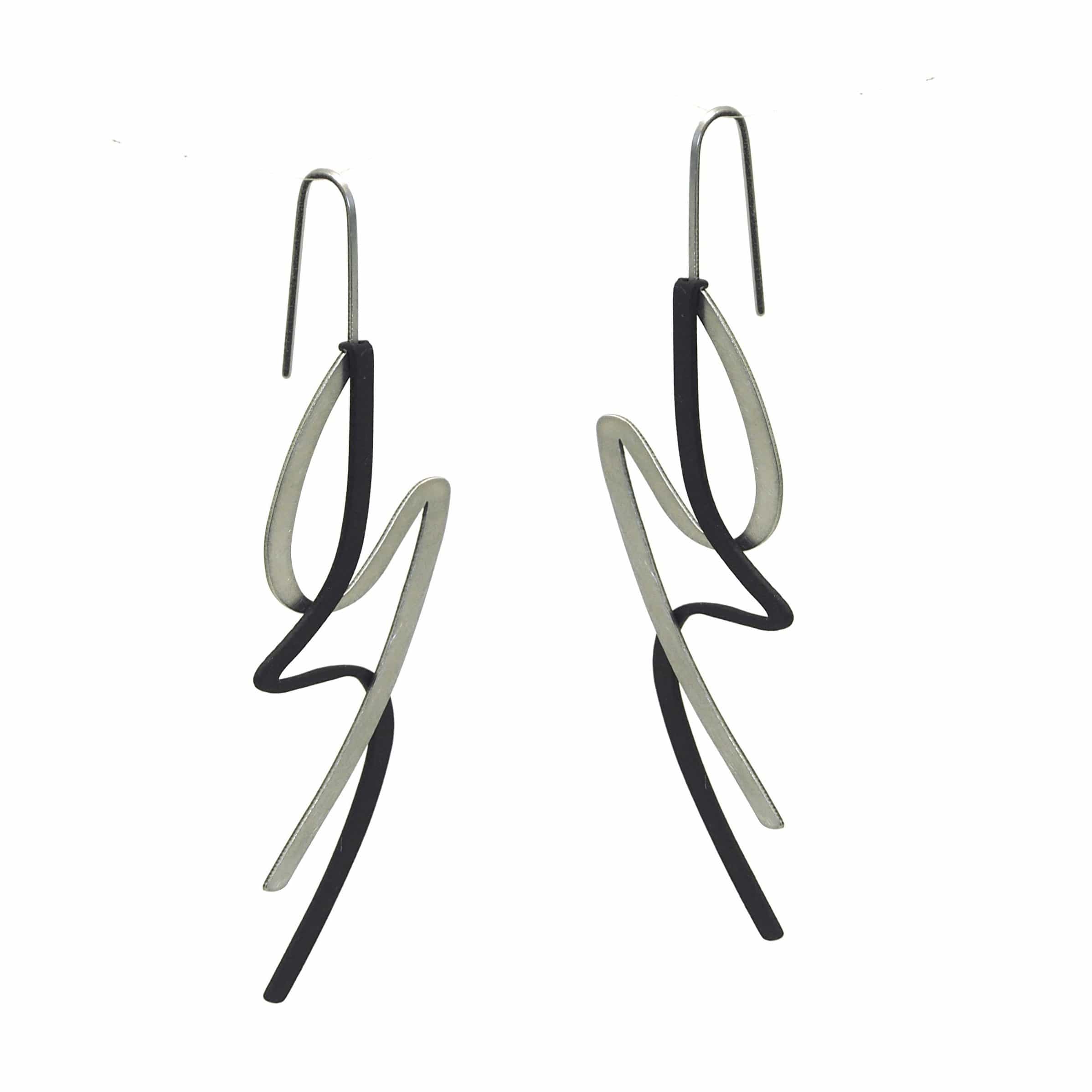 X2 Lithe Earrings - Raw/ Black - inSync design product image