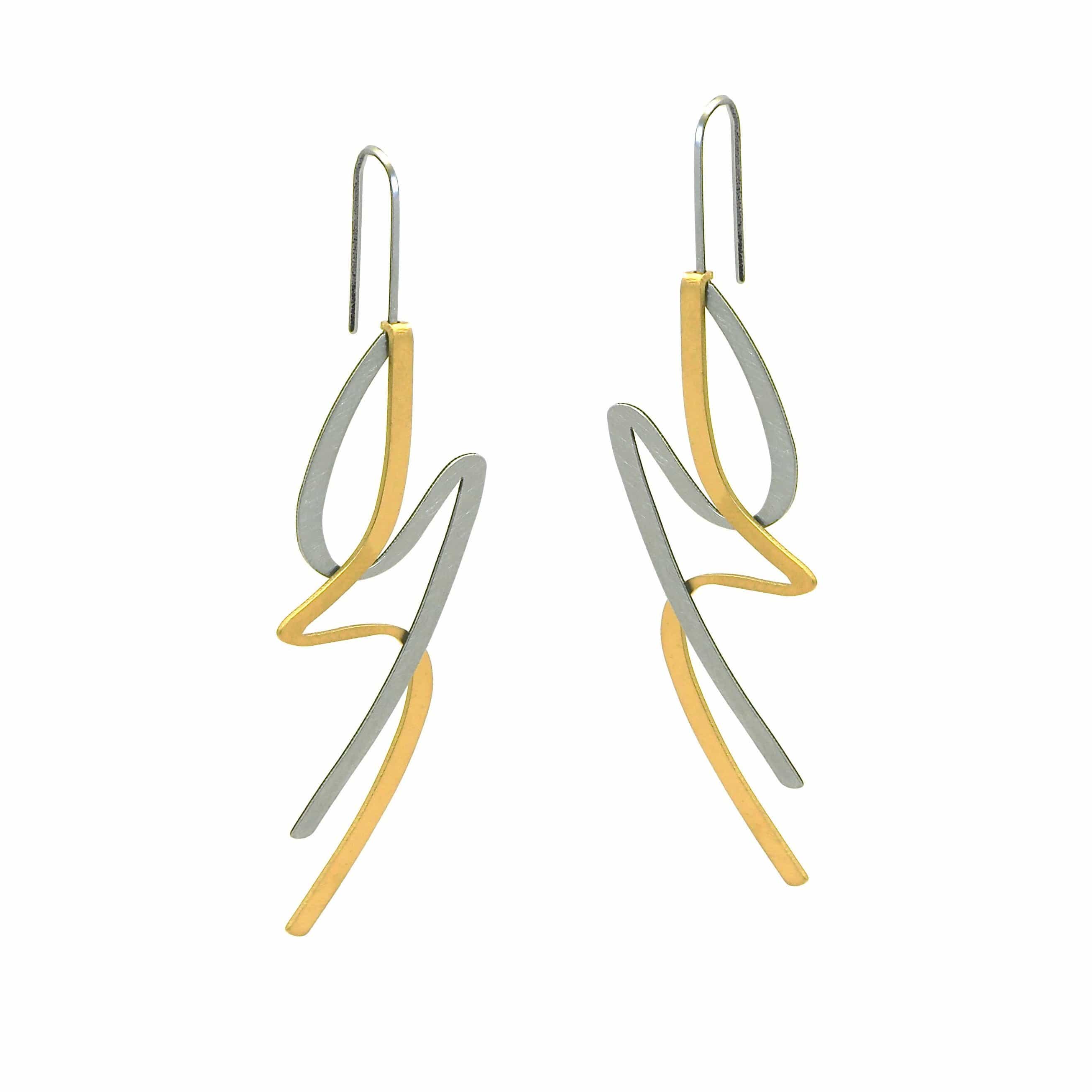 X2 Lithe Earrings - Raw/ Gold - inSync design product image