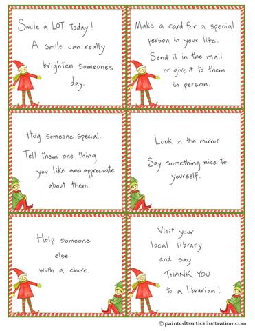 Kindness Elf Cards – Painted Turtle Illustration DBA Firefly Sky Design
