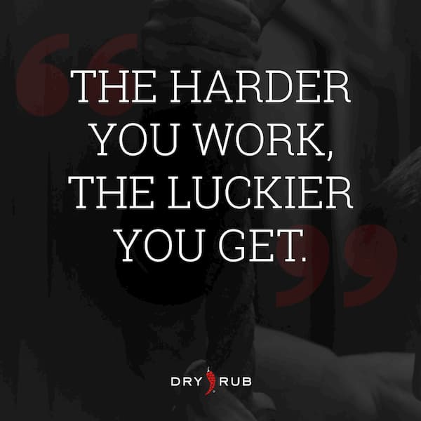 fitness quote - hard work lucky
