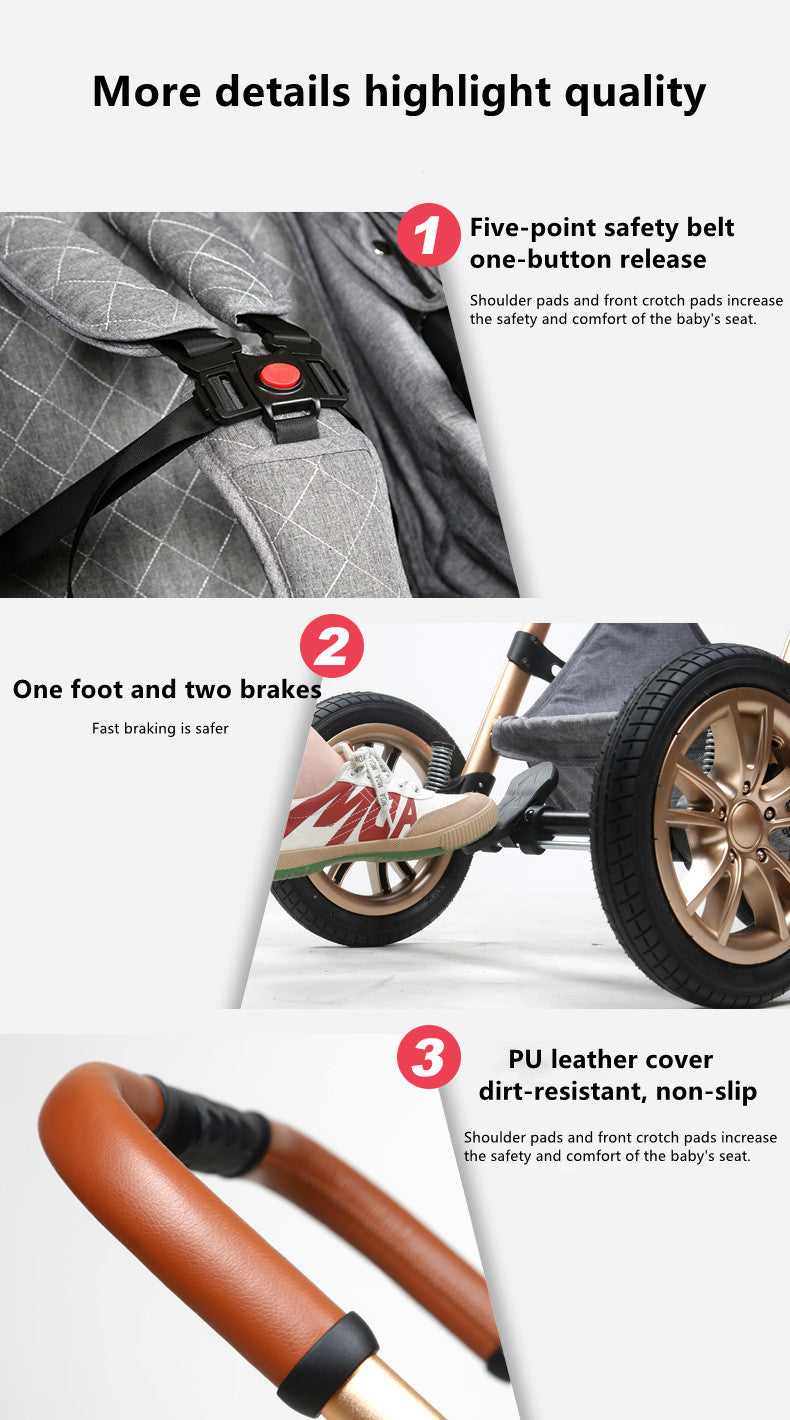 Bolina Lightweight 3 In 1 Luxury Baby Stroller With Car Seat