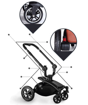 aulon baby stroller 3 in 1 with car seat high view pram for newborns folding 360 degree rotation