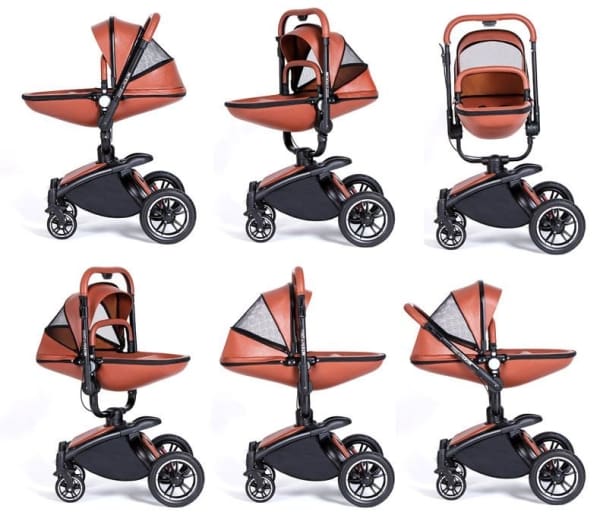 baby stroller 3 in 1 with car seat high view pram for newborns folding 360 degree rotation