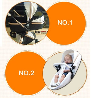 baby stroller 3 in 1 with car seat high view pram for newborns folding 360 degree rotation