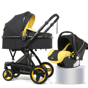 yellow stroller travel system