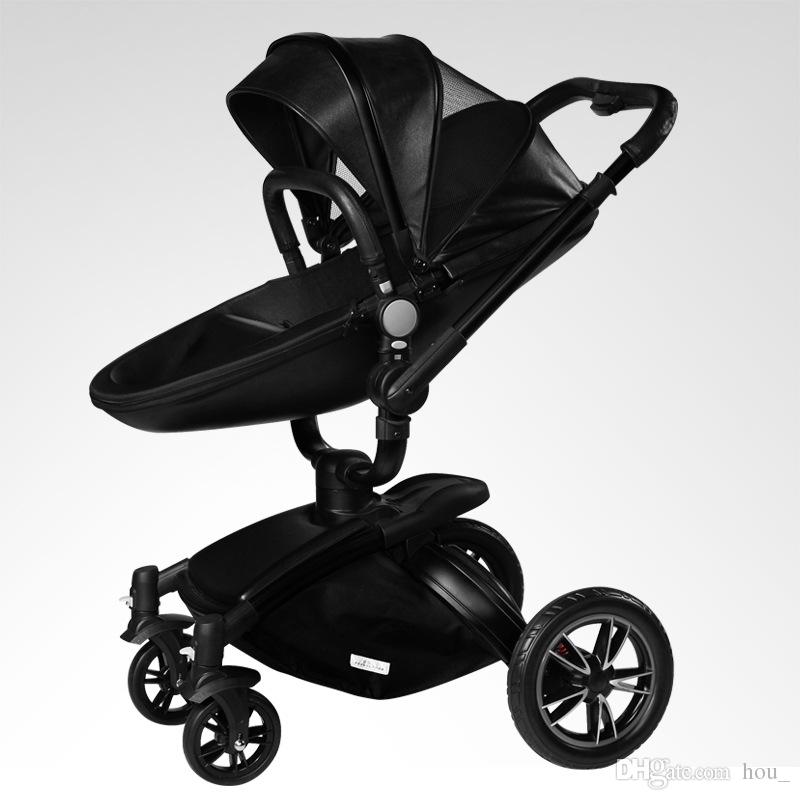 black pram stroller