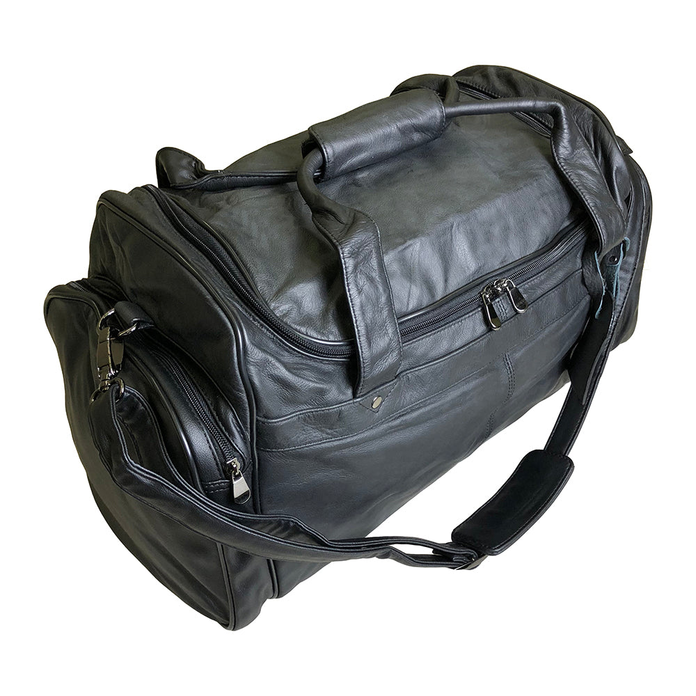 rolling widemouth leather underseat carry on