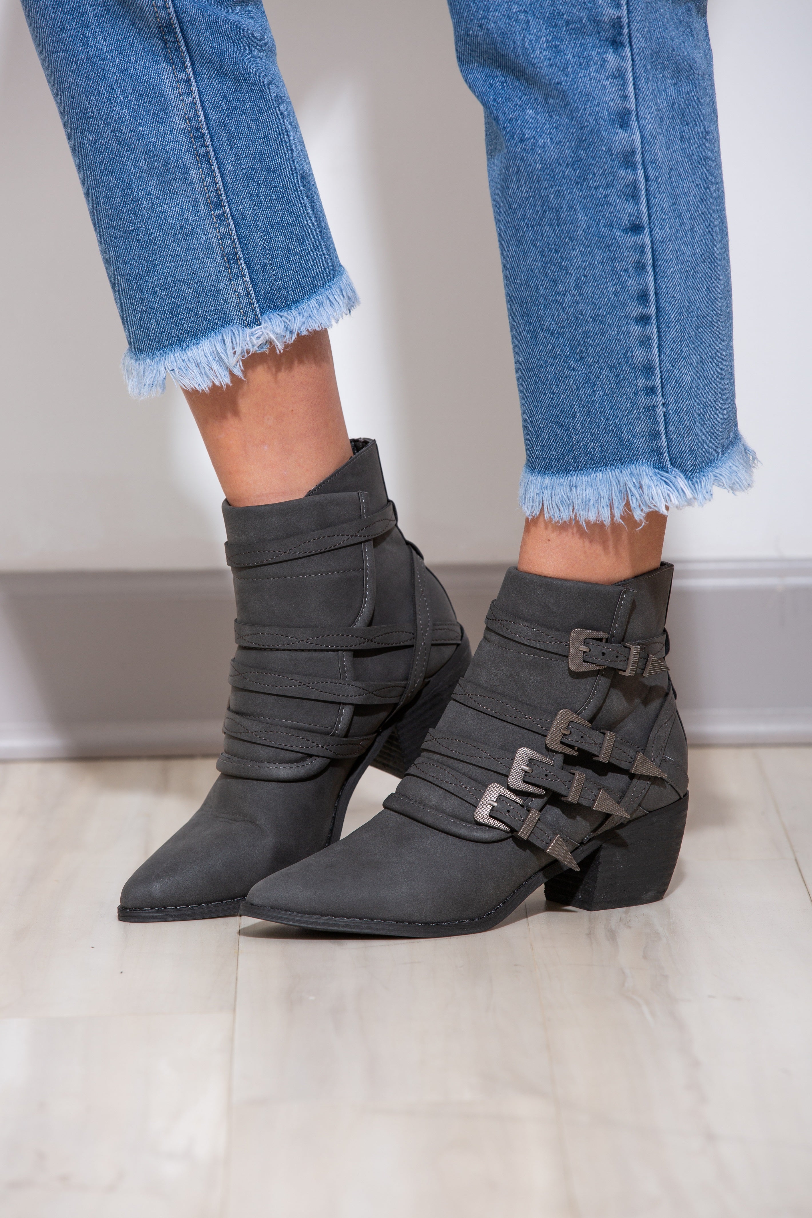 booties with buckles