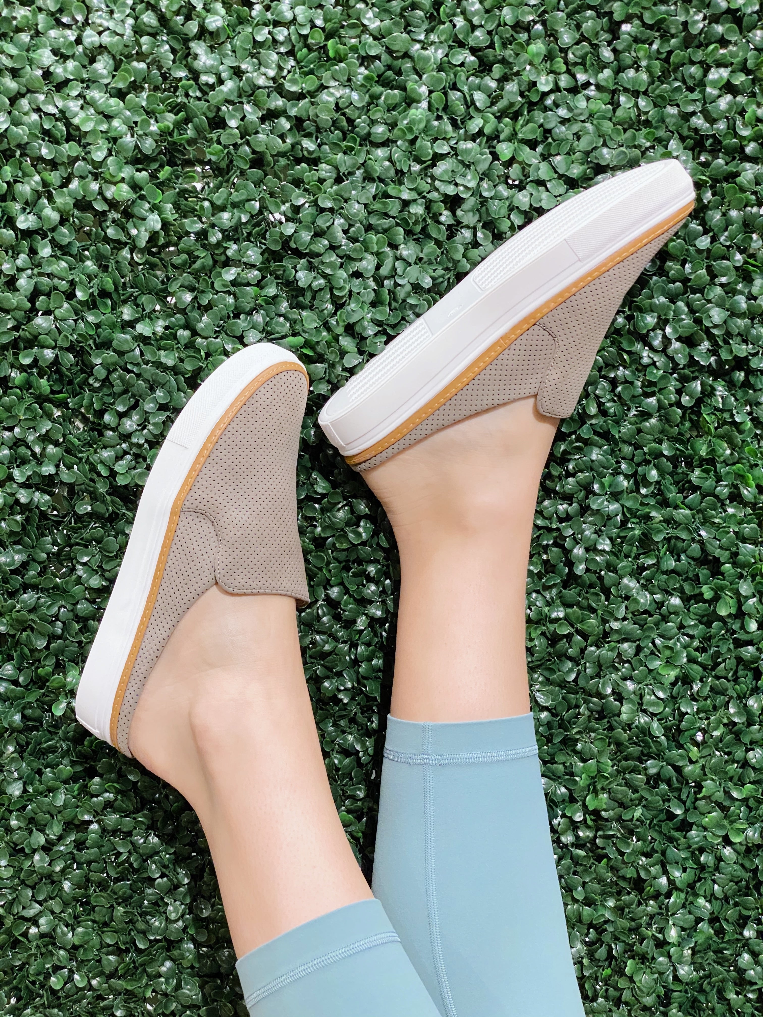 taupe slip on sneakers