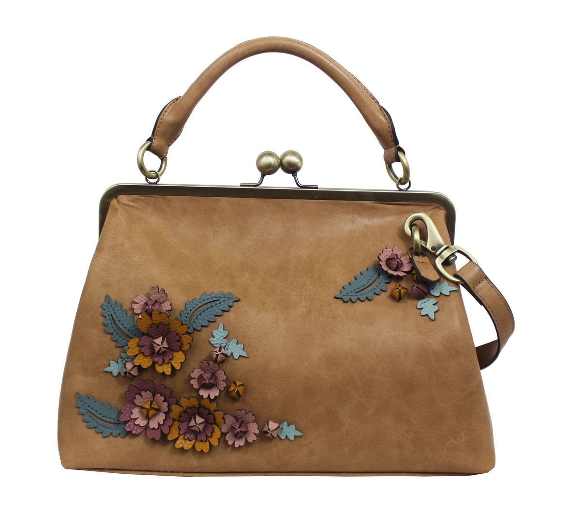 Scattered Blooms Frame Satchel in Almond - Elle Jae Gypset