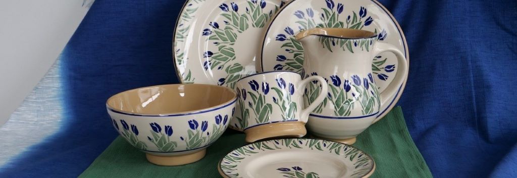 Blue Blooms Pattern Nicholas Mosse Pottery handcrafted spongeware Ireland