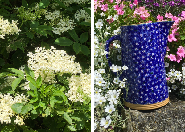 Nicholas Mosse Elderflowers and XL Jug Dark Blue Lawn 