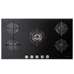 Elba built-in gas cooker, 90 cm, Phytoceramic, 5 burners, with thick pouring grates