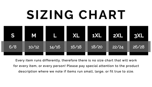 Sizing Guidelines – Southern Soule Designs