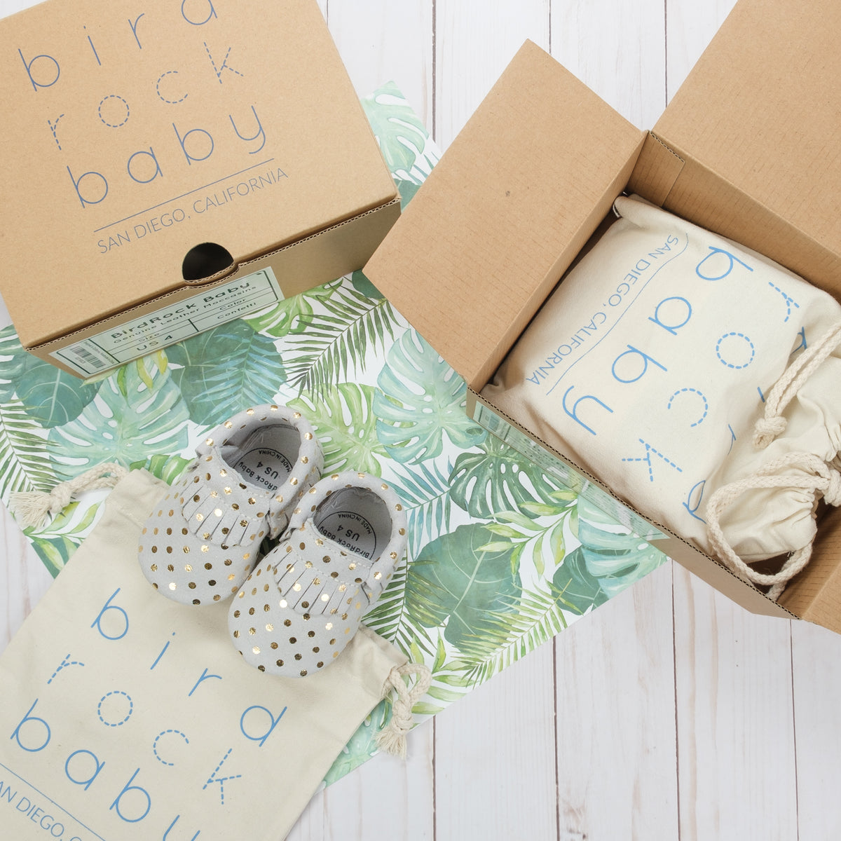 Champagne Baby Moccasins | BirdRock Baby