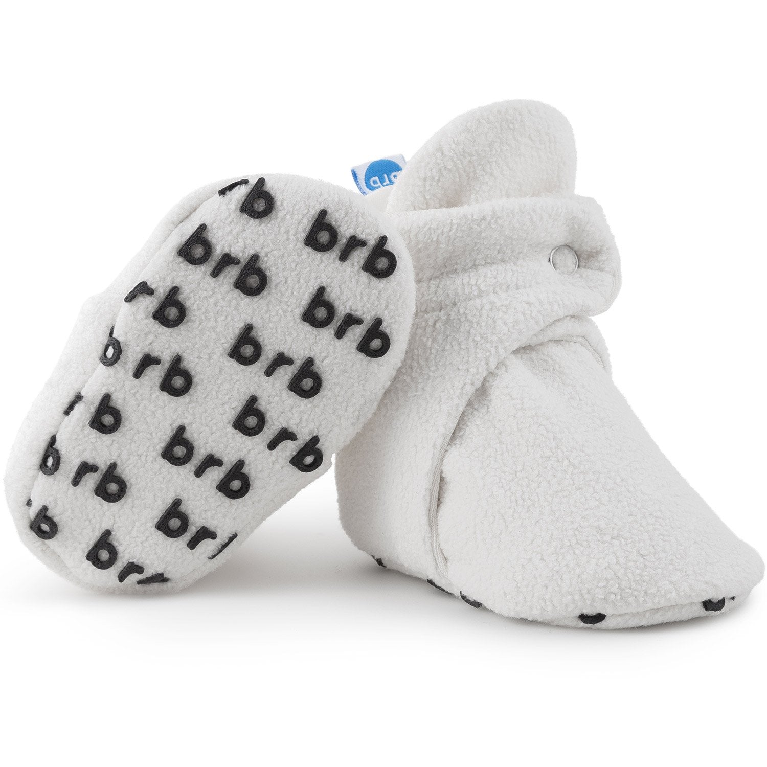 white newborn booties