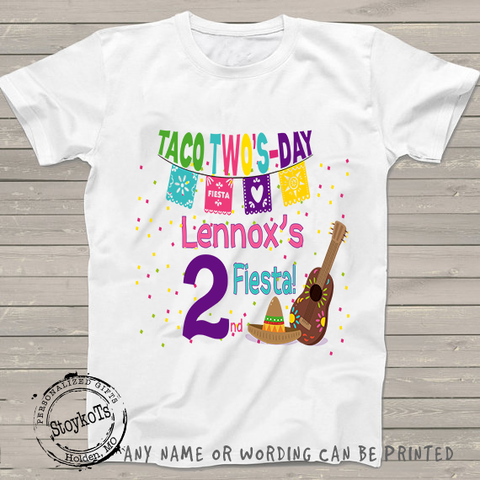 Taco Twosday 2nd Birthday Shirt Personalized Shirts For Boys Or