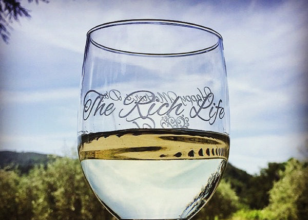 Engraved wine glass by EngraveMeThis