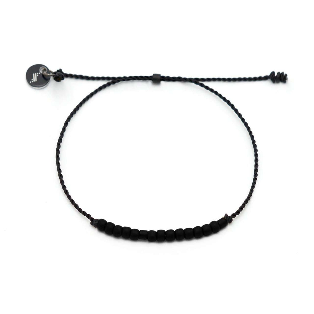 Brother Morse Code Bracelet | Japanese Black Glass Beads | CA Souls ...