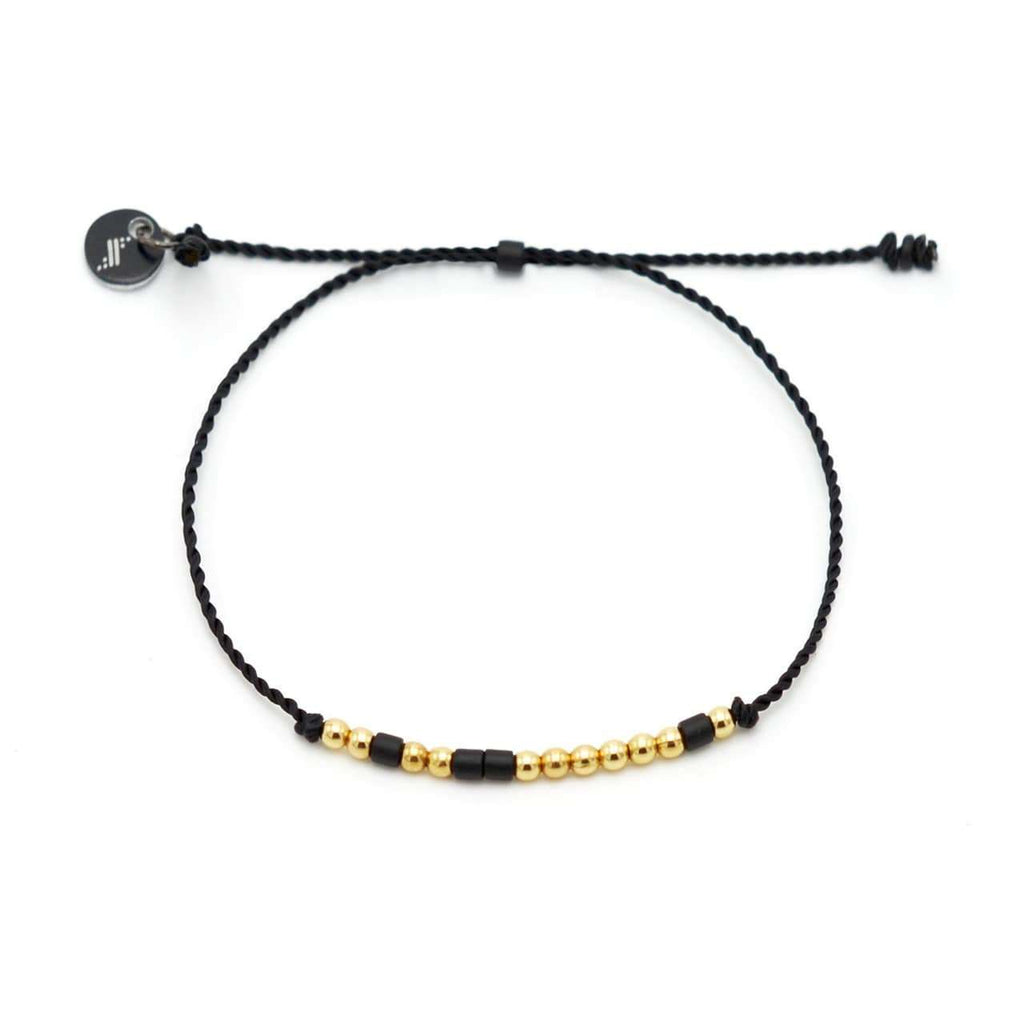 Father Morse Code Bracelet | Black Glass, Silver, and Gold | CA Souls ...