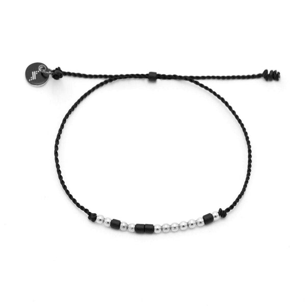 Brother Morse Code Bracelet | Japanese Black Glass Beads | CA Souls ...