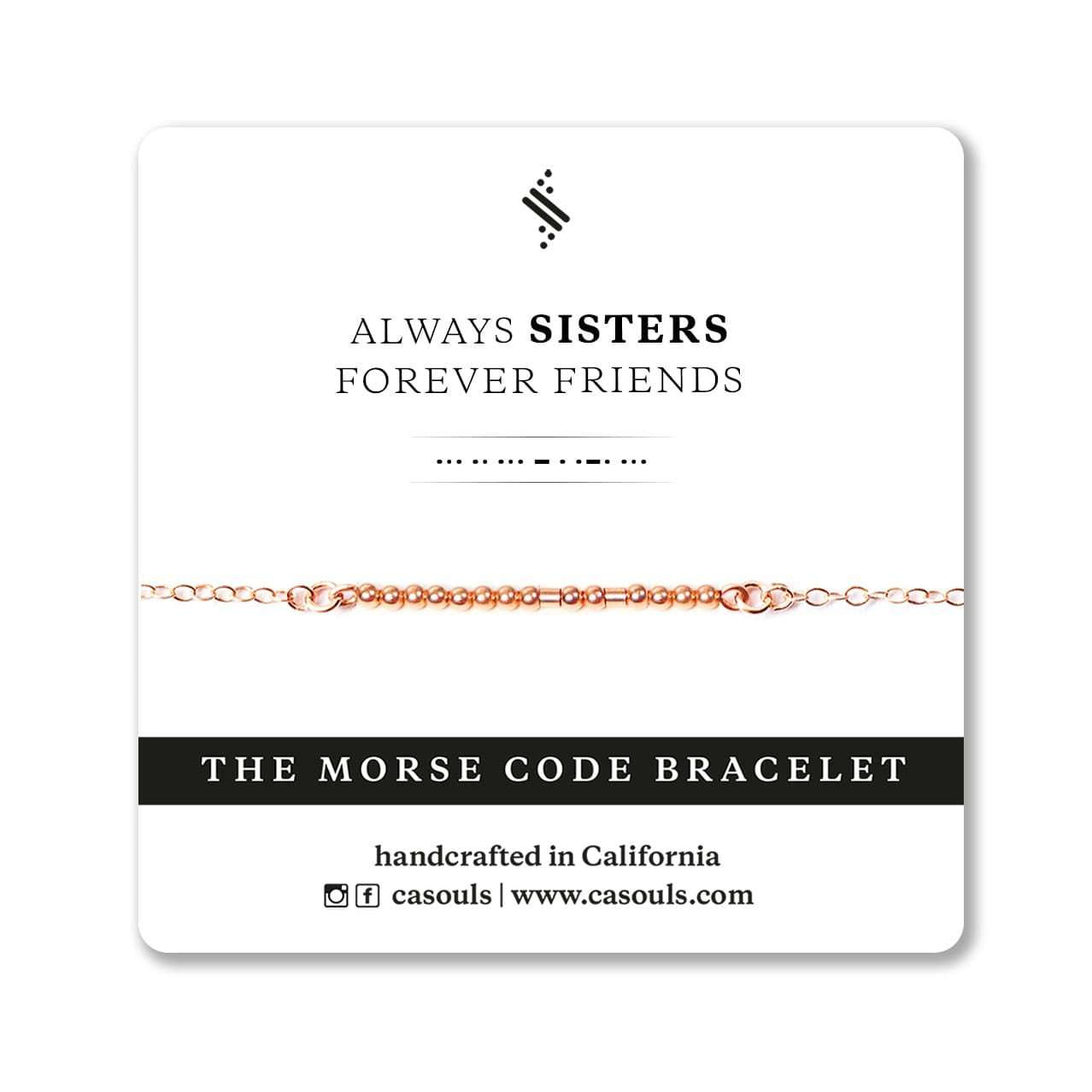 ALWAYS SISTERS - MORSE CODE BRACELET - Sterling Silver / Large