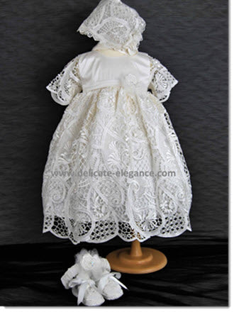 ivory lace christening gown