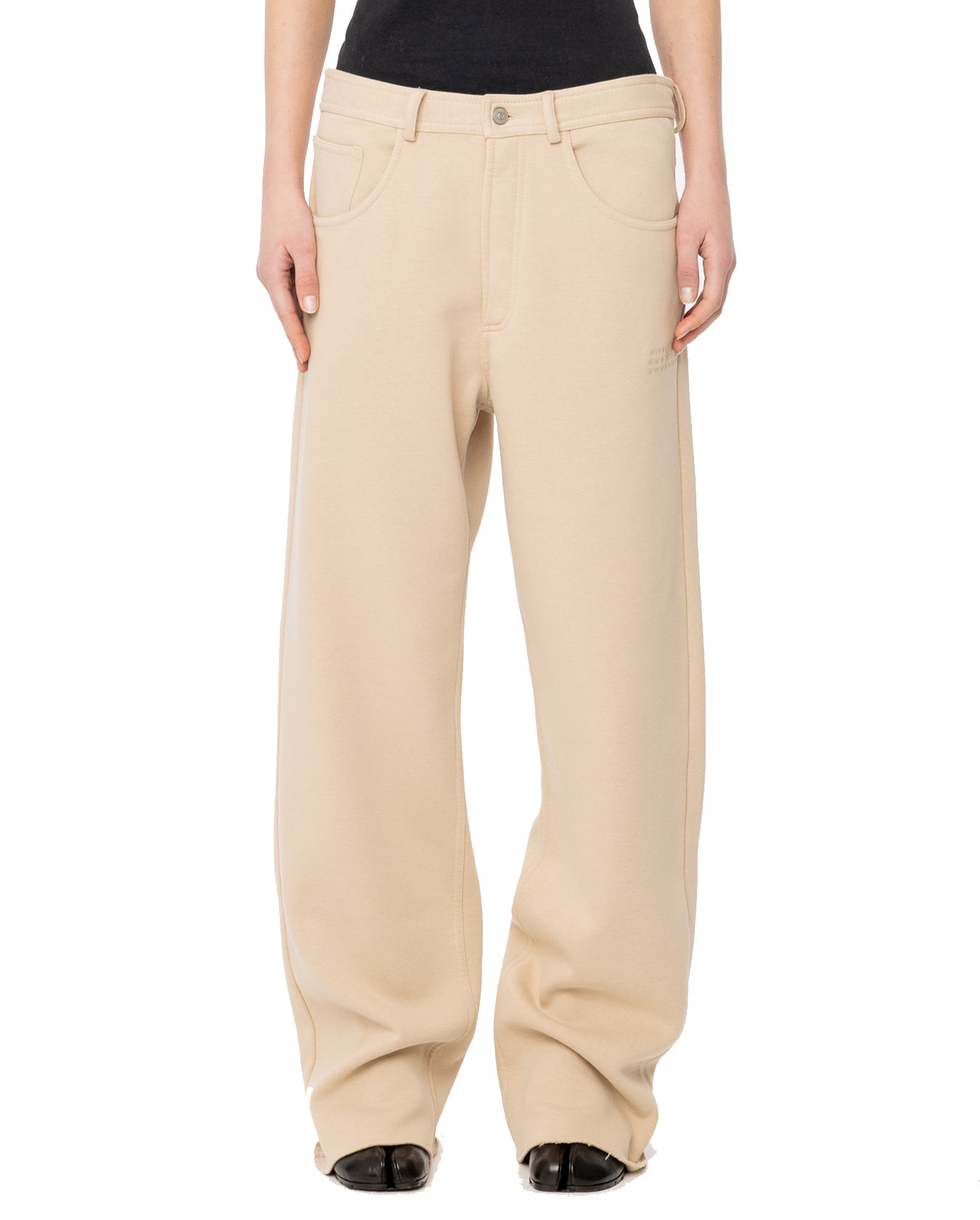 Raw Hem Pants - Beige