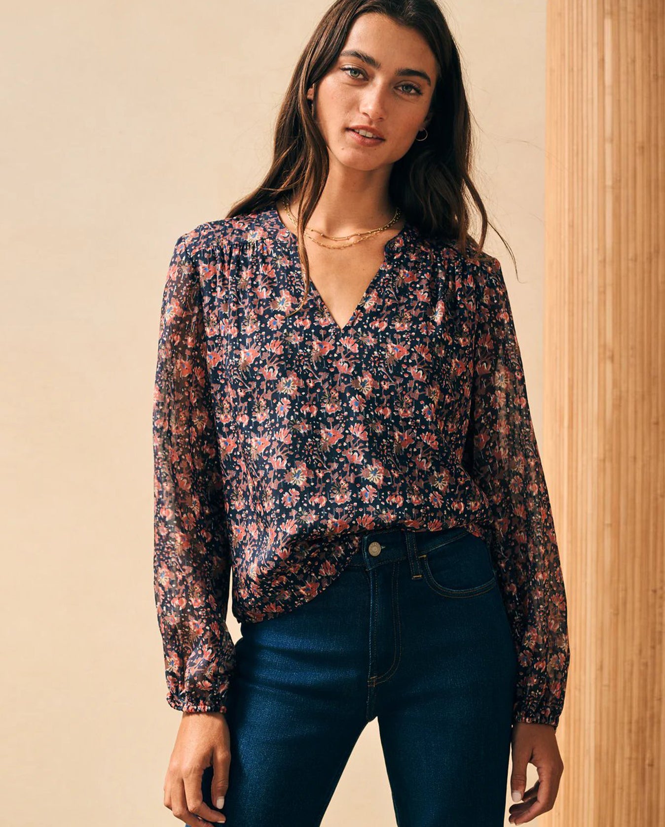 Silk Cotton Sage - Stargaze Wood Bloom Blouse