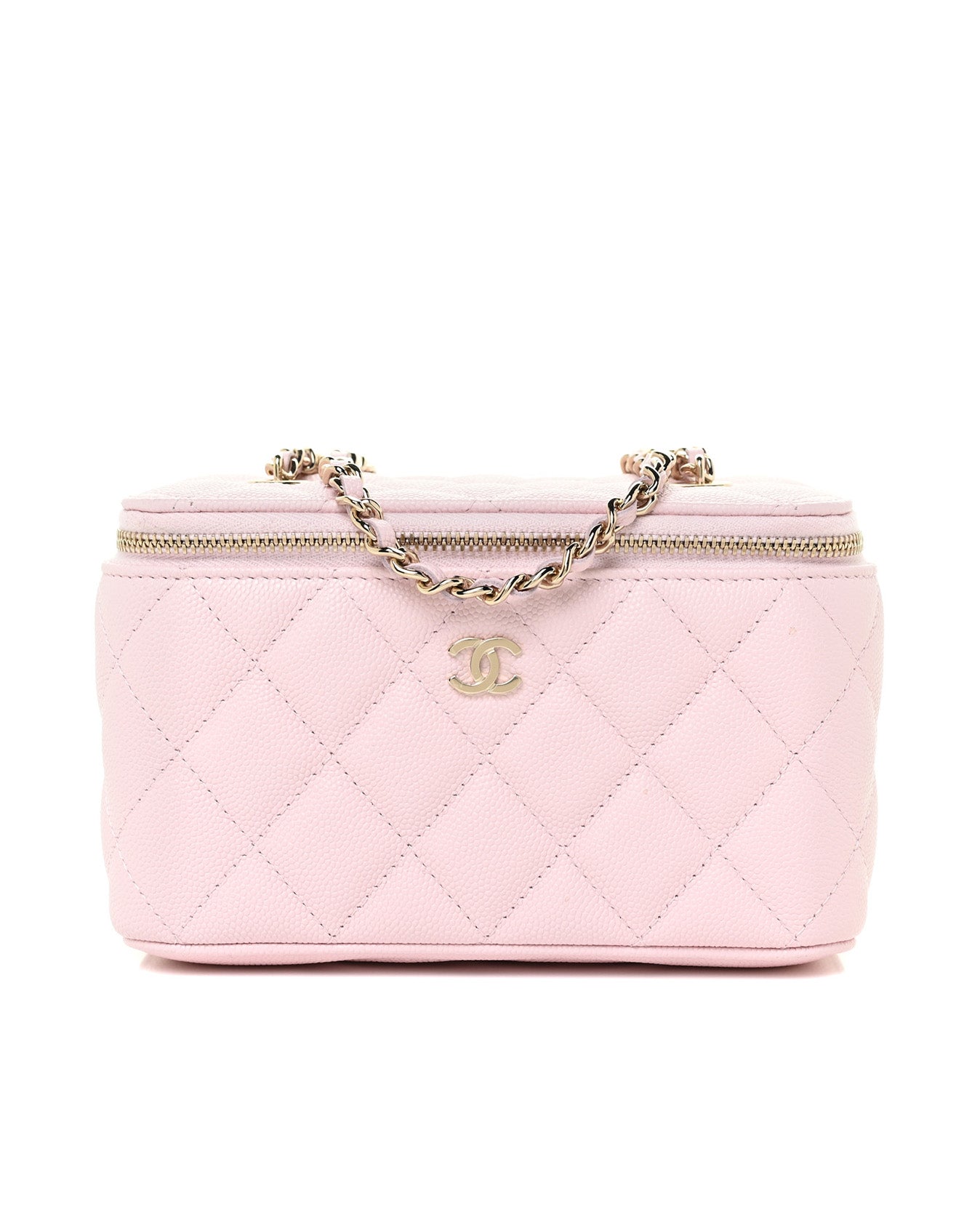 Chanel 22C Pink Caviar LGHW Small Vanity Clutch with chain  Globalluxcloset