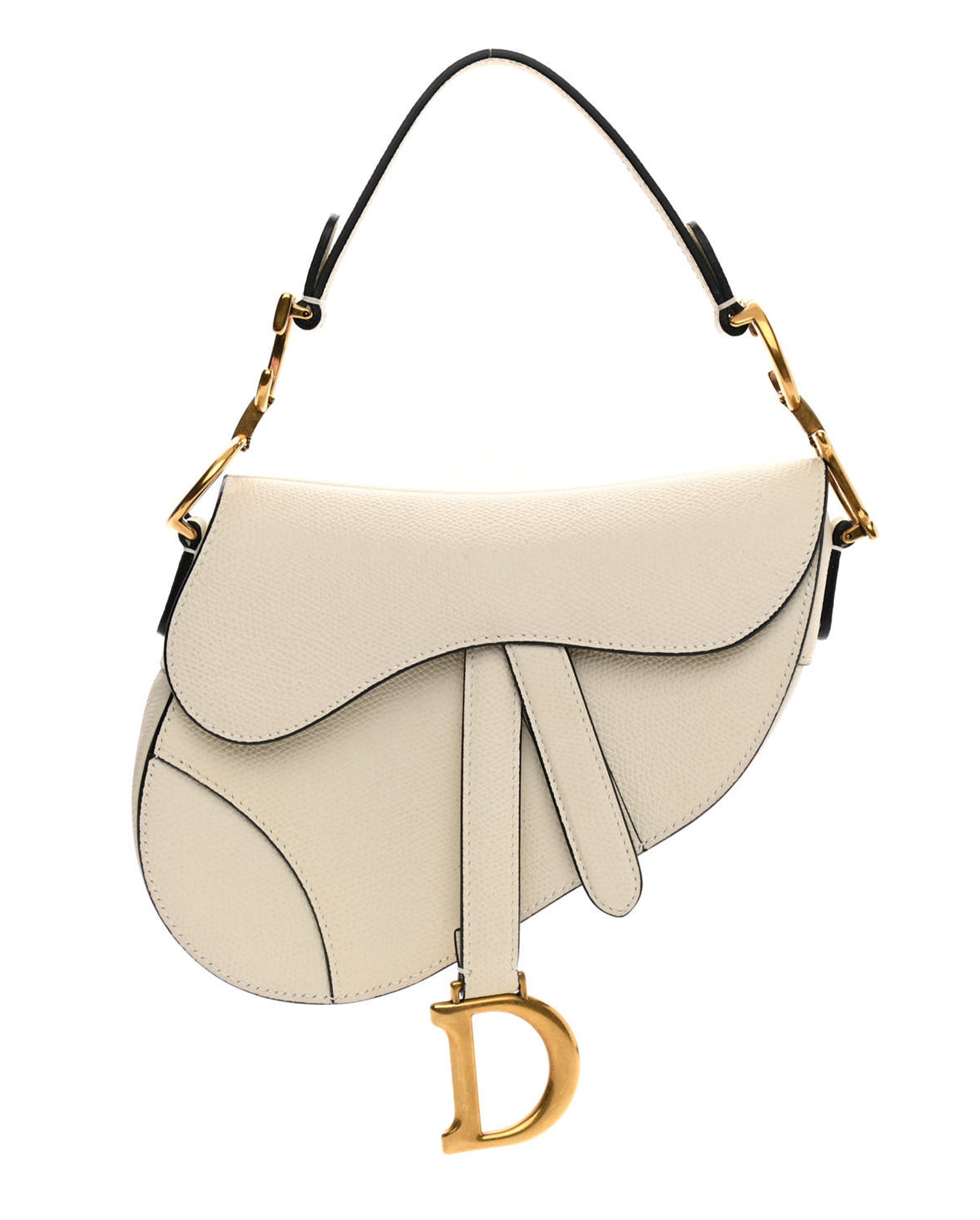 Christian Dior White Saddle Bag